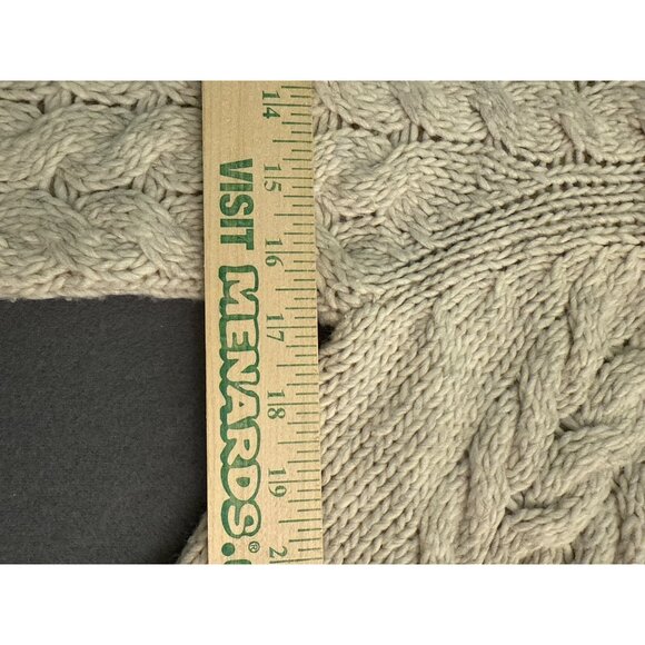 H&M Beige Cable Knit Sweater Womens M Crewneck Long Sleeve Cozy Soft - Picture 5 of 8